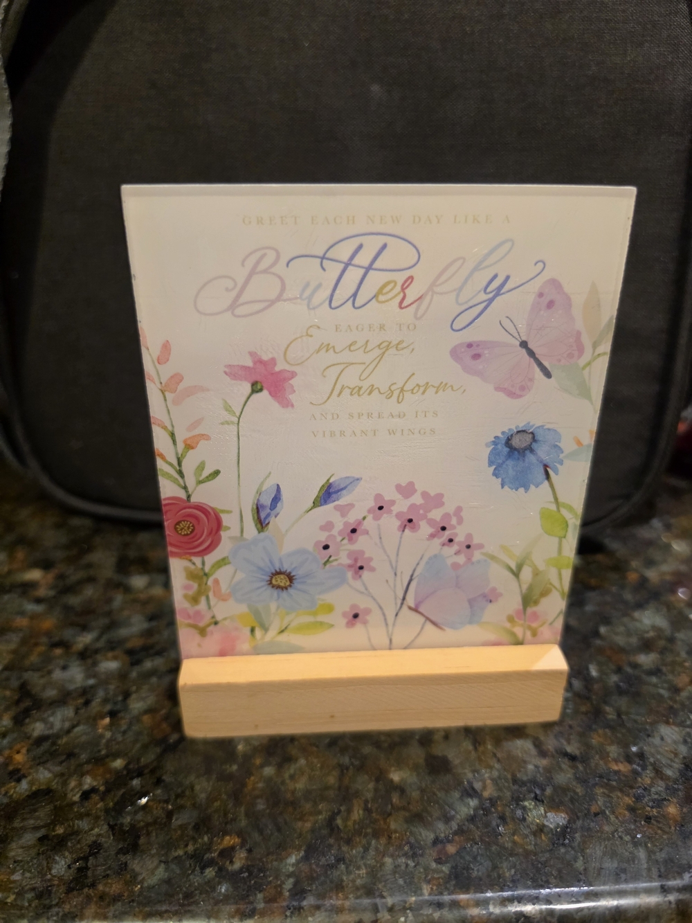 Butterfly Floral Inspirational Plaque - Tealight Holder *set Of 3